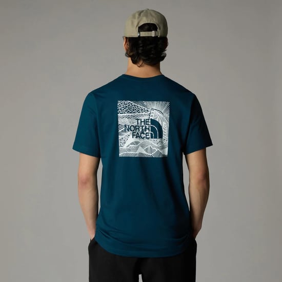 The North Face Men’s Short Sleeve Redbox Celebration T-Shirt in Midnight Petrol - Image 5