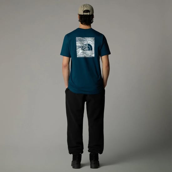 The North Face Men’s Short Sleeve Redbox Celebration T-Shirt in Midnight Petrol - Image 6
