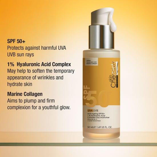 skinChemists Anti-Ageing SPF 50 1% Hyaluronic Acid Day Moisturiser 50ml x 2 Duo Pack - Image 4