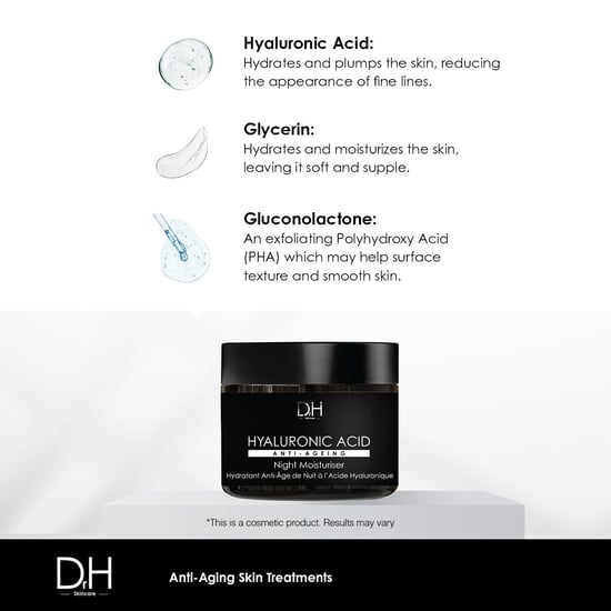Dr H Hyaluronic Acid Anti-Ageing Night Moisturiser 60ml x 2 Duo Pack - Image 4