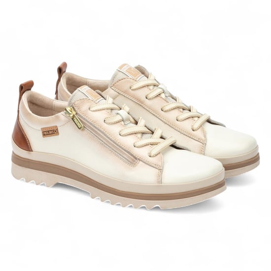 Pikolinos Nata Vita Lädersneakers med Snören och Dragkedja för Dam - Vigo - Image 3