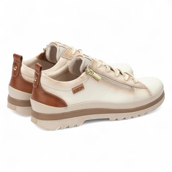 Pikolinos Nata Vita Lädersneakers med Snören och Dragkedja för Dam - Vigo - Image 4