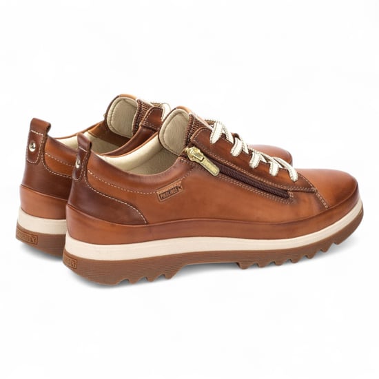 Pikolinos Brandy Bruine Leren Sneakers met Veters en Rits voor Dames - Vigo - Image 5