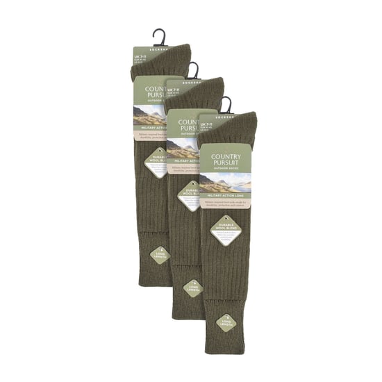 3-Pack Lange Boot Heren Sokken voor Buiten Wellington | Knie Hoge Militaire Sokken - Image 2