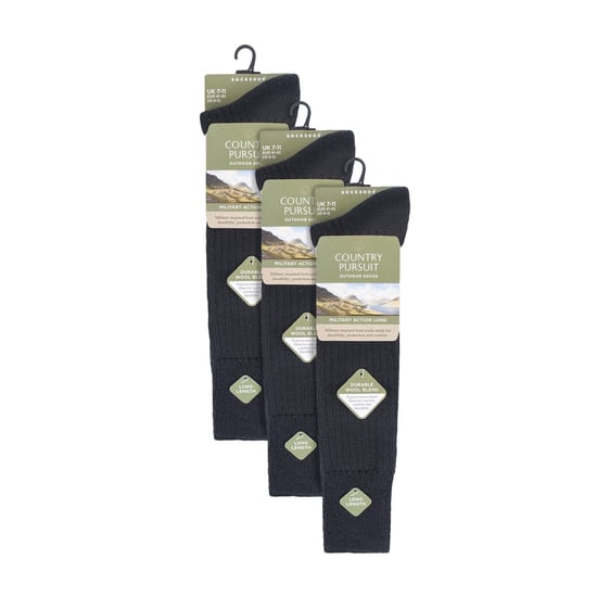 3 Pack Long Boot Mens Socks for Outdoor Wellington | Knee-High Military Socks - Image 2