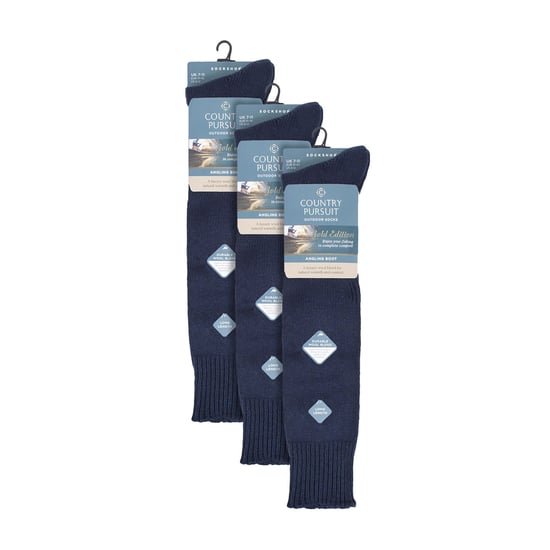 3 Pack Fisherman Socks | Long Wool Boot Socks for Men | Knee High Angling Socks - Image 2