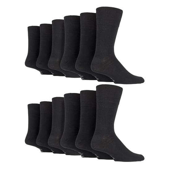 12 Pairs Mens Gentle Grip Loose Top Socks | Extra Wide Non Elastic Socks - Image 1