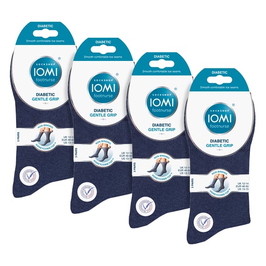 12 Pairs Mens Gentle Grip Top Diabetic Socks | Non Elastic Cotton Socks - Image 2