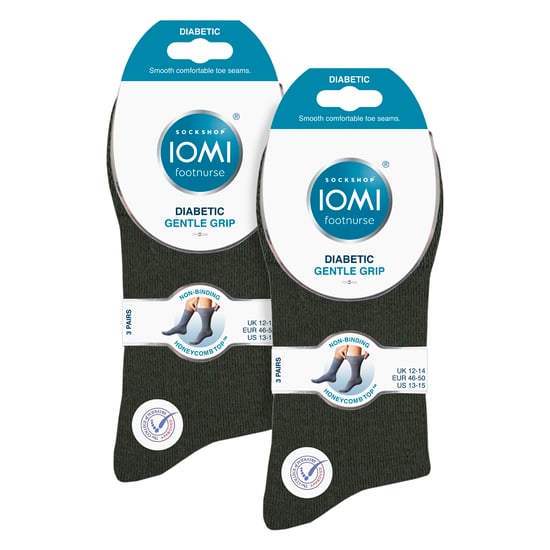 6 Pack Mens Non Elastic Cotton Diabetic Socks with Seamless Toe - Image 2