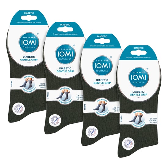 12 Pairs Mens Gentle Grip Top Diabetic Socks | Non Elastic Cotton Socks - Image 2