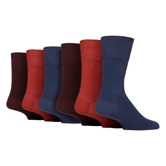 6 Pack Mens Non Elastic Cotton Diabetic Socks with Seamless Toe - Image 1