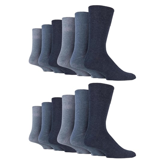 12 Pairs Mens Gentle Grip Loose Top Socks | Extra Wide Non Elastic Socks - Image 1