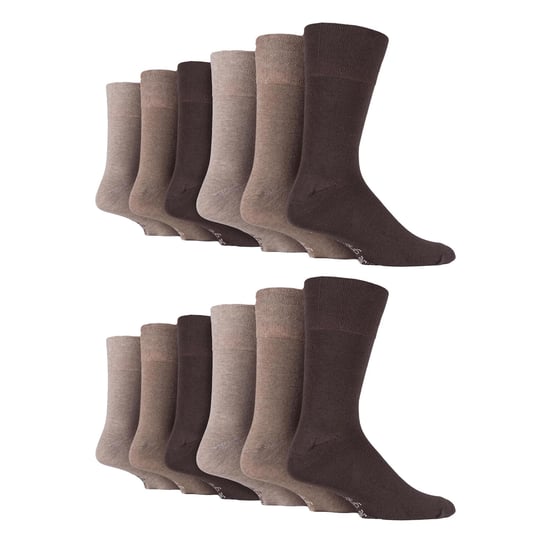 12 Pairs Mens Gentle Grip Loose Top Socks | Extra Wide Non Elastic Socks - Image 1