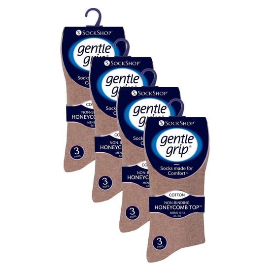 12 Pairs Mens Gentle Grip Loose Top Socks | Extra Wide Non Elastic Socks - Image 2