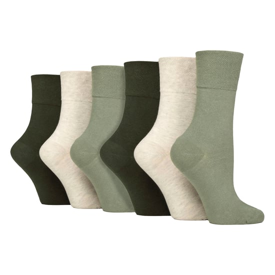 6 Pack Ladies Non Elastic Cotton Diabetic Socks with Seamless Toe - Image 1
