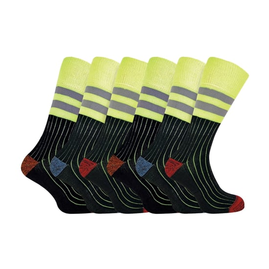 3-Pack Herrar Tungt Bomull Hi-Viz Arbetsstrumpor - Image 1
