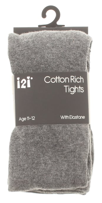 Girls Cotton Rich Tights School Tights grey - Image 1