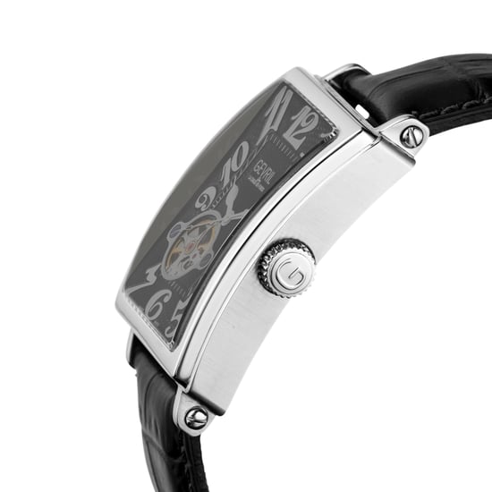 Gevril Men's Avenue of Americas Intravedere Black Dial Calfskin Leather Watch - Image 3