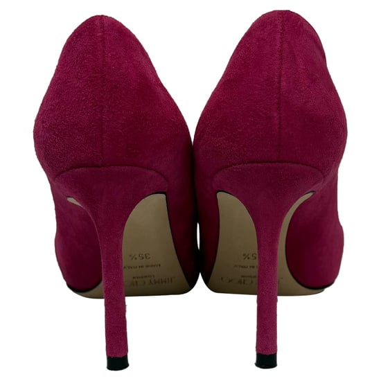 Jimmy Choo Romy Pointed Pumps in Pink Suede - Image 3