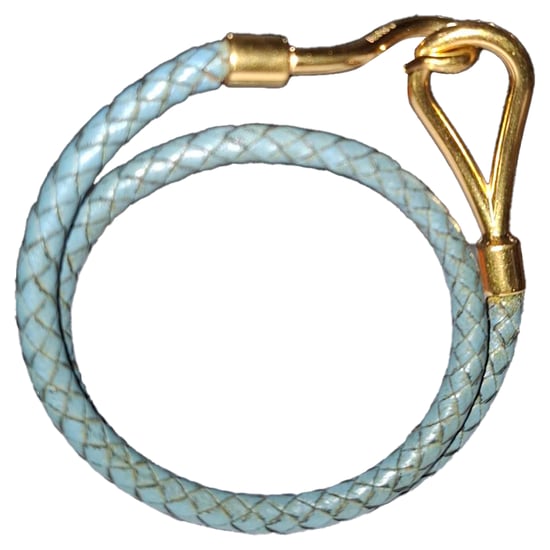 Hermès Jumbo H Bracelet in Blue Leather - Image 3