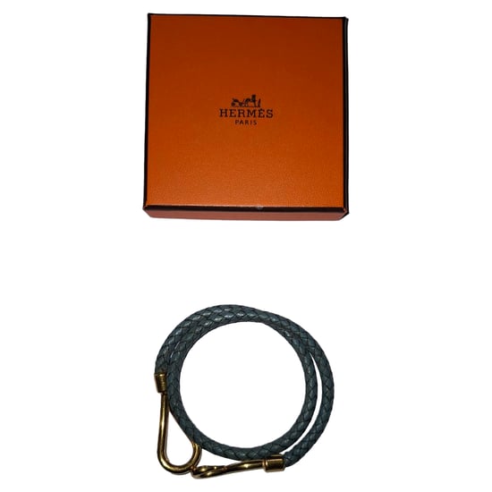 Hermès Jumbo H Bracelet in Blue Leather - Image 5