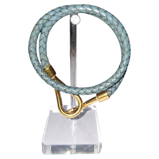 Hermès Jumbo H Bracelet in Blue Leather - Image 6