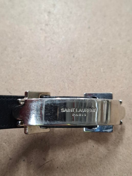 Saint Laurent Monogram Bracelet in Black Leather - Image 5