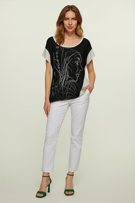 Oversized Lightweight Jersey Top in Micromodal and Cashmere - Image 2