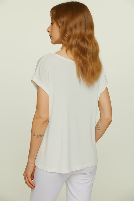 Oversized Lightweight Jersey Top in Micromodal and Cashmere - Image 3