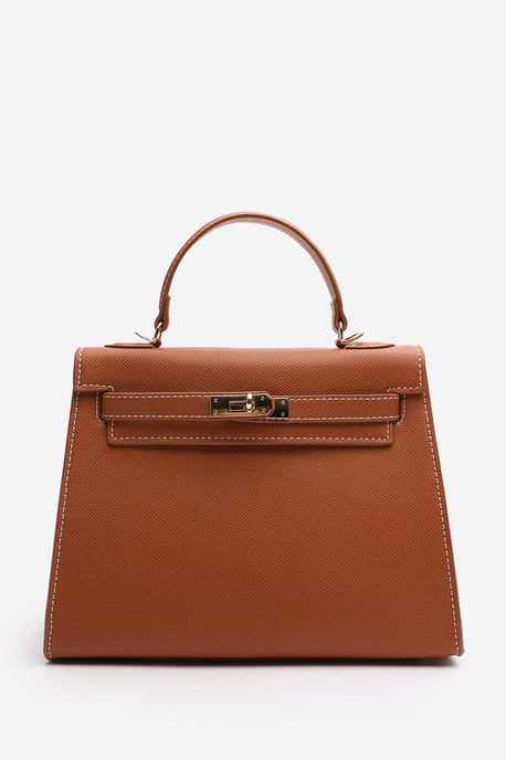 Wheres That From Womens 'Lluvia' Top Handle Satchel Mini Tote Bag with Turn-Lock Closure - Image 2