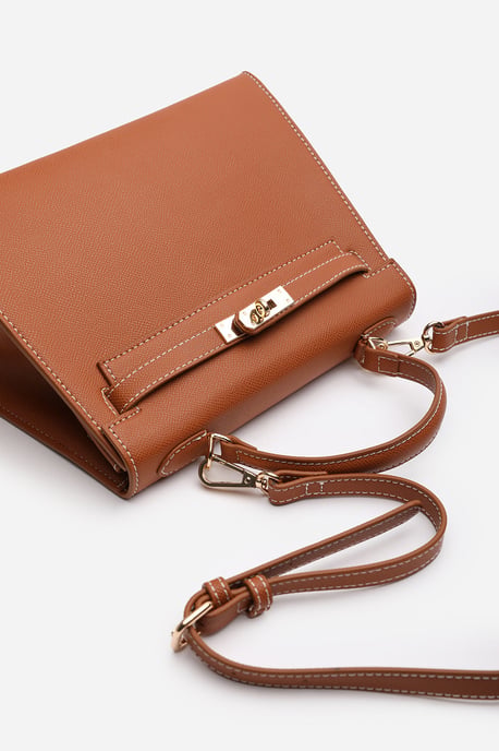 Wheres That From Womens 'Lluvia' Top Handle Satchel Mini Tote Bag with Turn-Lock Closure - Image 3