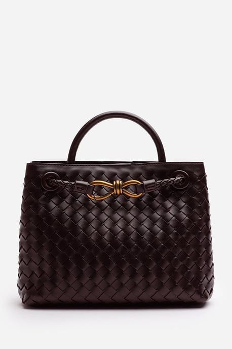 Wheres That From Womens 'Luna' Woven Leather Tote bag with Gold Detail - Image 2