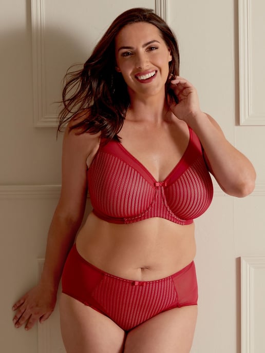 Beauty Stripe Smoothing Bra - Passion Red - Image 5