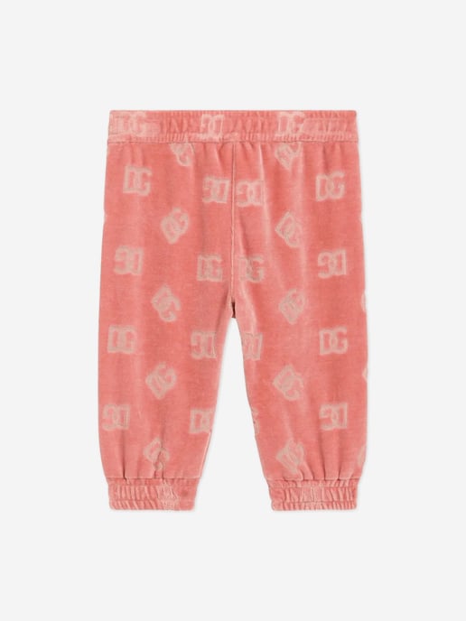 Baby Girls Jacquard Logo Joggers in Pink - Image 2