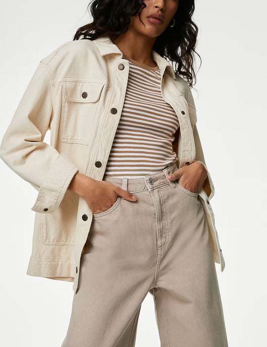 High Waist Raw Hem Wide Leg Jeans - Image 4