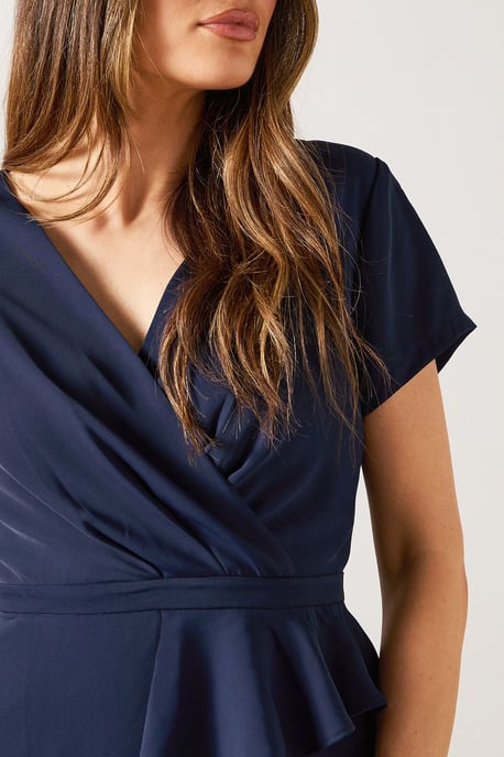 Tailored Crepe Ruffle Pencil Dress - Image 4