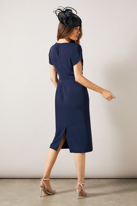Tailored Crepe Ruffle Pencil Dress - Image 5