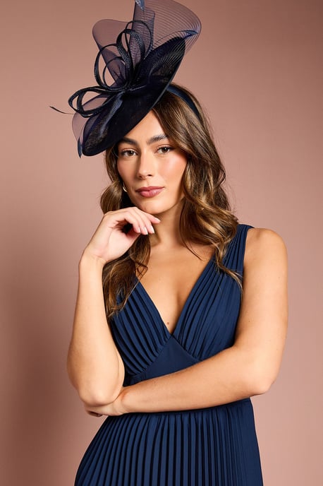 Pleated Plunge Neck Midi Dress - Image 3