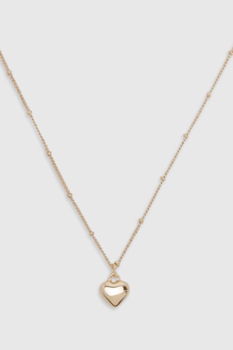 Heart Pendant Ball & Chain Necklace - Image 2