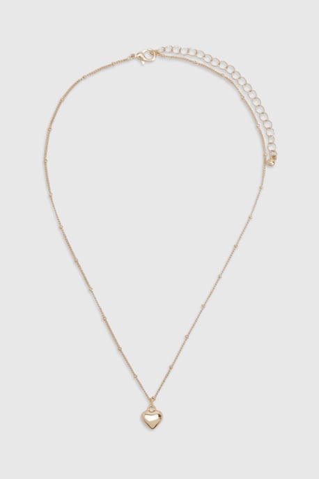 Heart Pendant Ball & Chain Necklace - Image 3