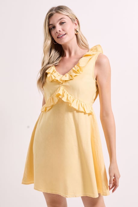 Ruffle Sleeve Tie Back Mini Dress - Image 2