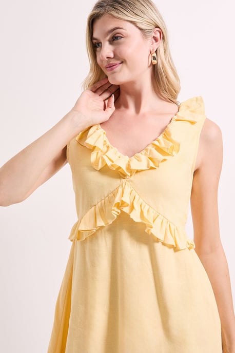 Ruffle Sleeve Tie Back Mini Dress - Image 3