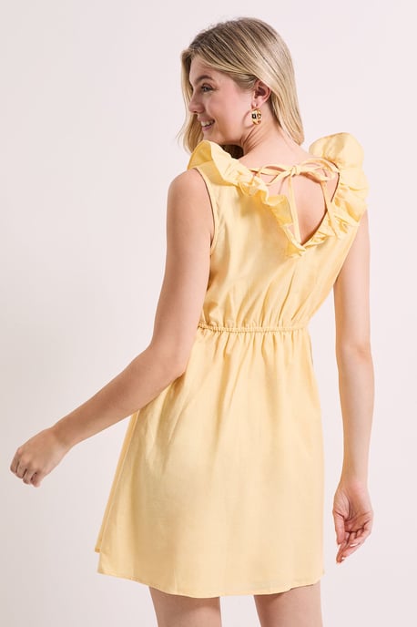 Ruffle Sleeve Tie Back Mini Dress - Image 4
