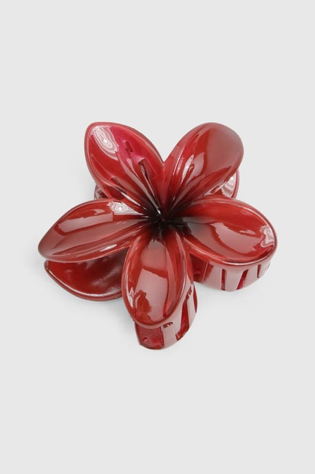Burgundy Flower Claw Clip - Image 2