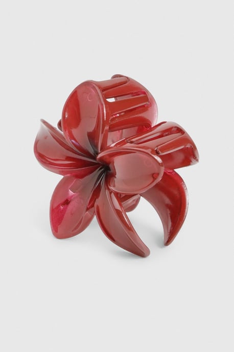 Burgundy Flower Claw Clip - Image 3