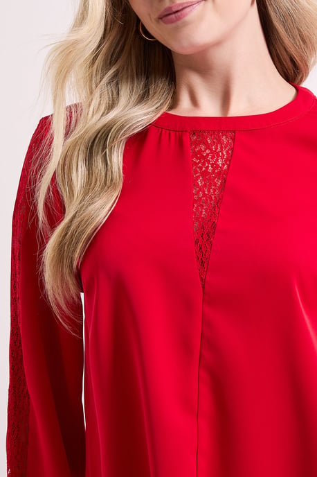 Lace Insert Long Sleeve Blouse - Image 5