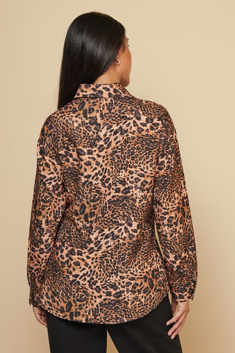 Petite Leopard Print Knot Detail Shirt - Image 5