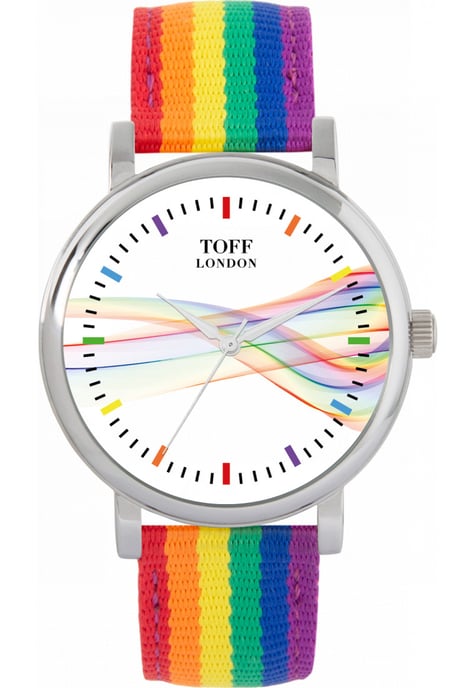 Toff London TLWS-70556 38mm Pride Ribbon Rainbow Batons Watch - Image 1