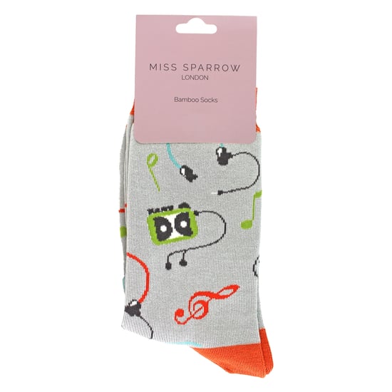 Ladies Retro Music Novelty Patterned Bamboo Socks - Image 2