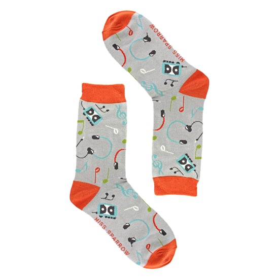 Ladies Retro Music Novelty Patterned Bamboo Socks - Image 3